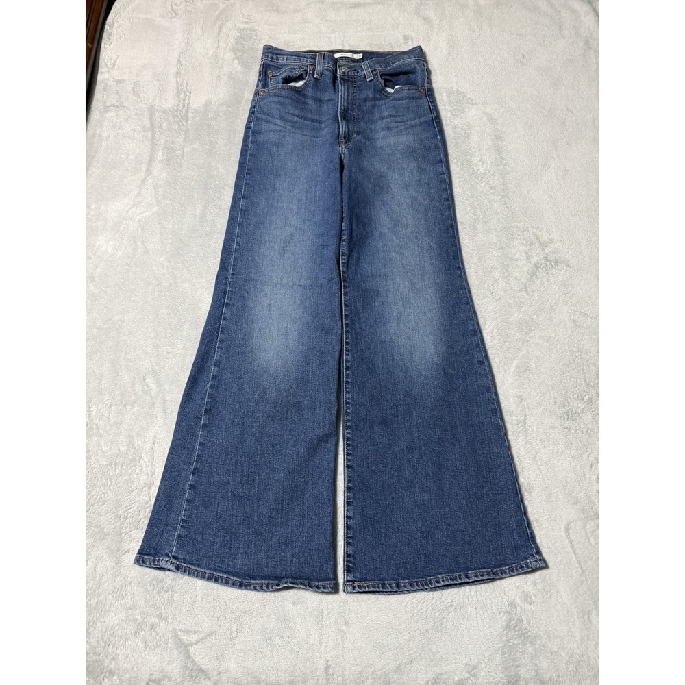 Levis Jeans Women's 28X30 Blue Demin Ribcage Bell Western High Rise Flare